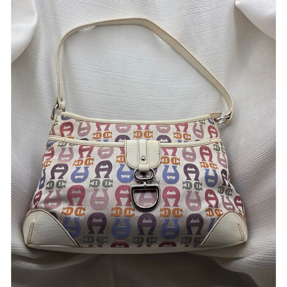 Vintage Etienne Aigner Signature Multi Colored Jacquard Bag